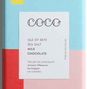 Minimalist menu design with a light blue background and a white card listing items.