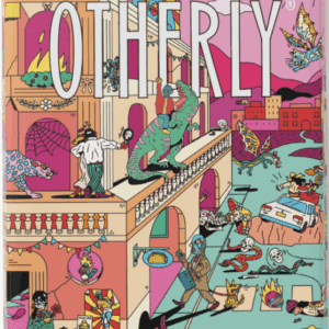 Colorful, detailed cover art featuring various quirky characters in a surreal, multi-level building.