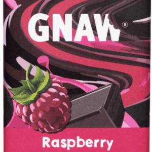 Raspberry-flavored chocolate bar with vibrant packaging.