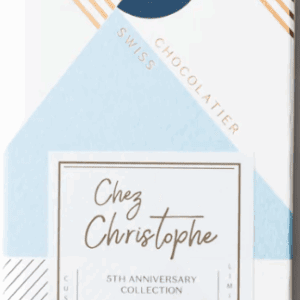 Luxury chocolate packaging for Chez Christophe's 5th anniversary collection.